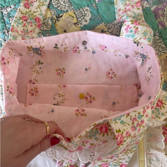 Floral Embroidered Upcycled Dog Tote Bag - Picture 5 of 7